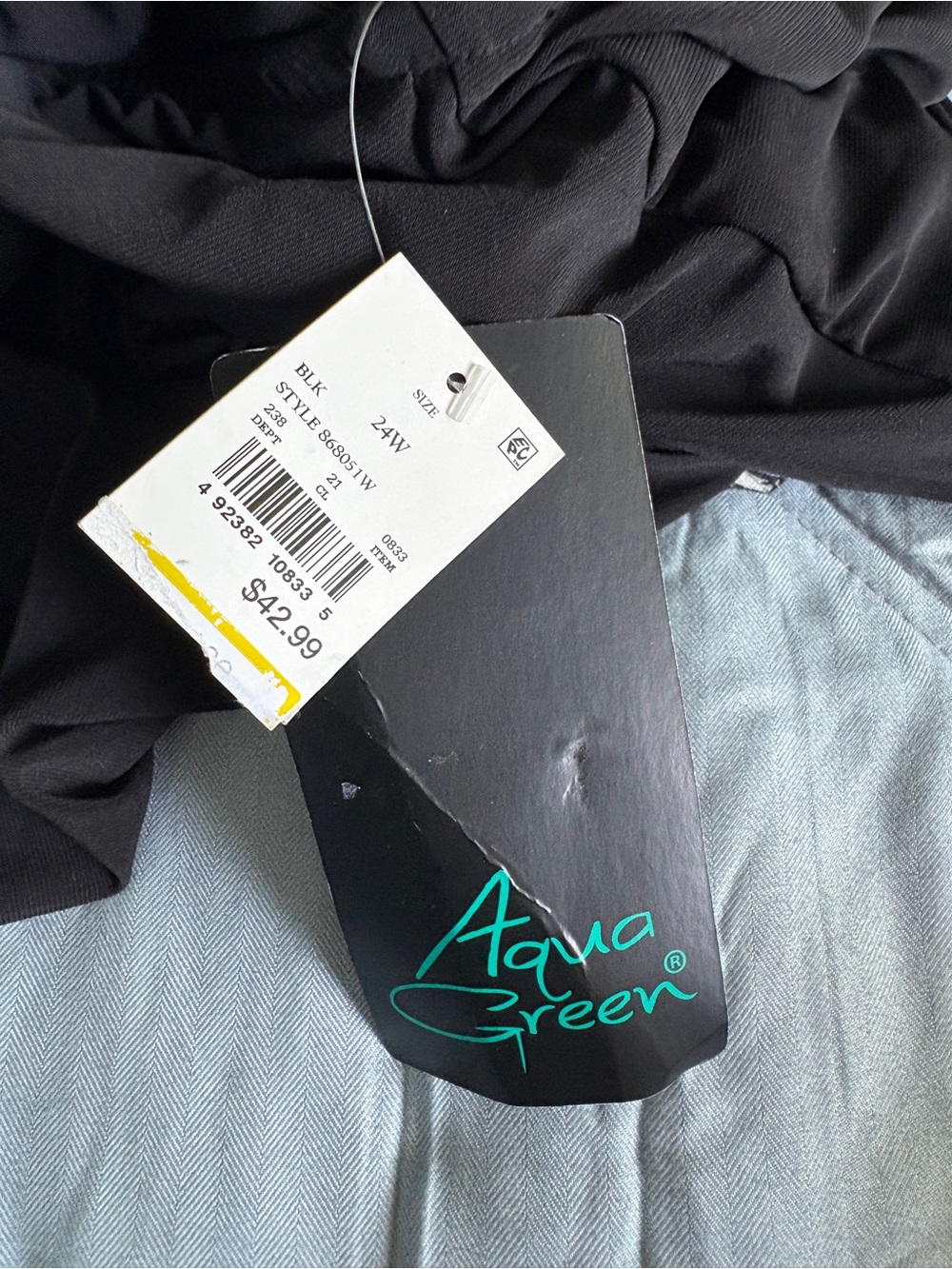 Aqua Green Black Halter Romper with Knot Detail - Picture 4 of 5